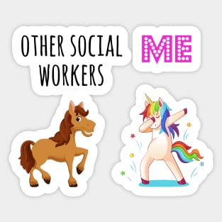 unicorn social worker, Funny Social Worker Gift Sticker